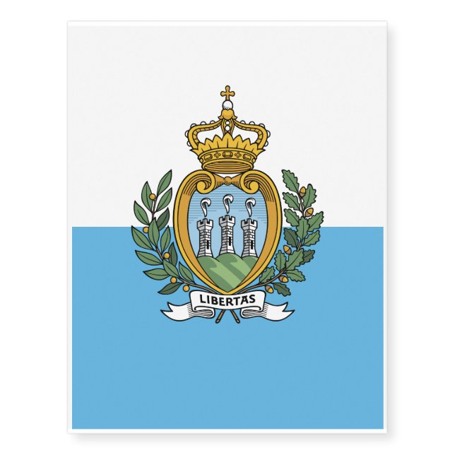 San Marino Flag Temporary Tattoos (Front)