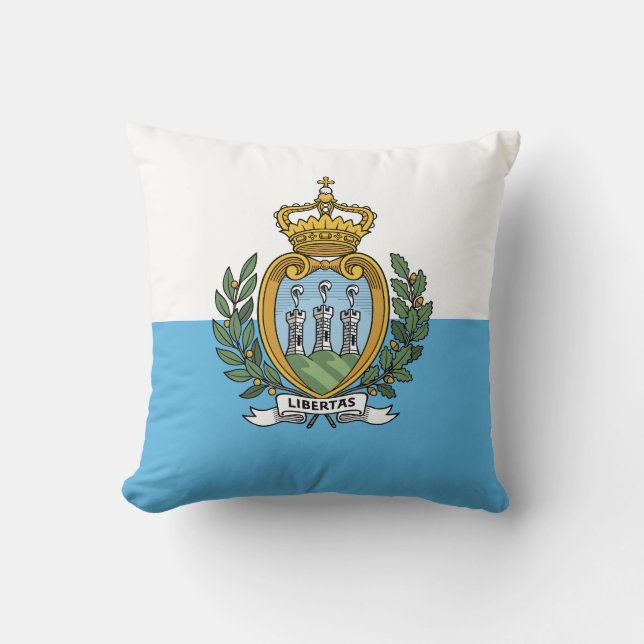 San Marino Flag Throw Pillow (Front)