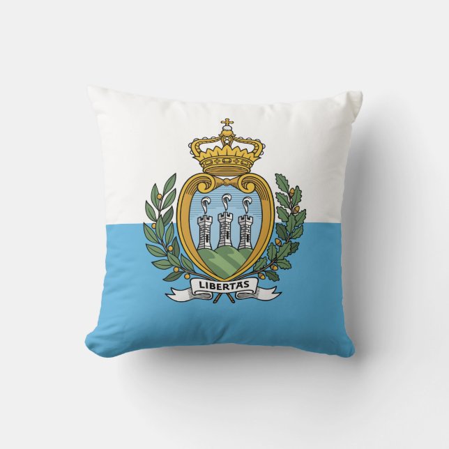 San Marino Flag Throw Pillow (Front)