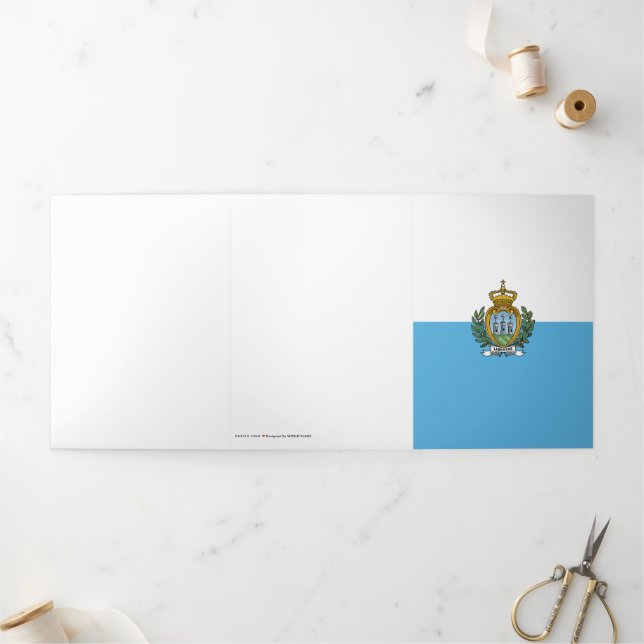 San-Marino flag Tri-Fold Card (Outside)