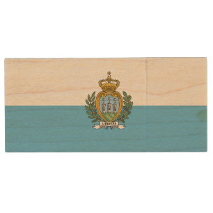 San Marino Flag Wood Flash Drive