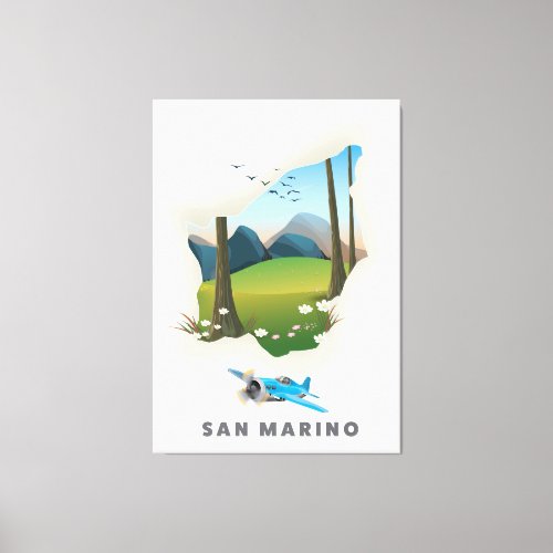 San Marino Illustrated travel poster Canvas Print