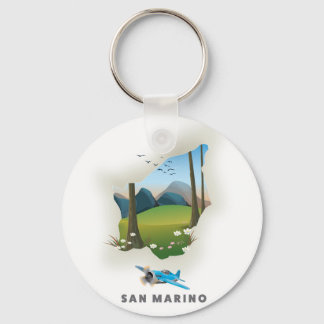 San Marino Illustrated travel poster. Keychain
