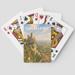 San Marino Illustration Travel Art Vintage Poker Cards