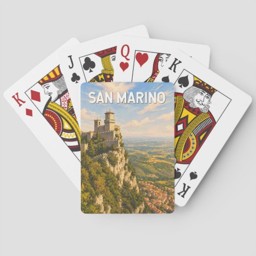 San Marino Illustration Travel Art Vintage Poker Cards