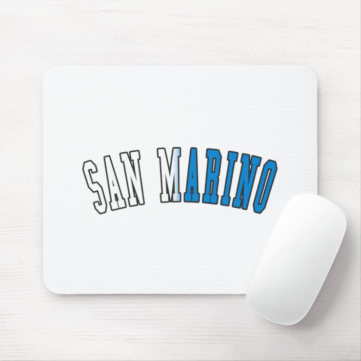 San Marino in National Flag Colors Mouse Pad