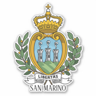 San Marino National Coat Of Arms Patriotic Sticker
