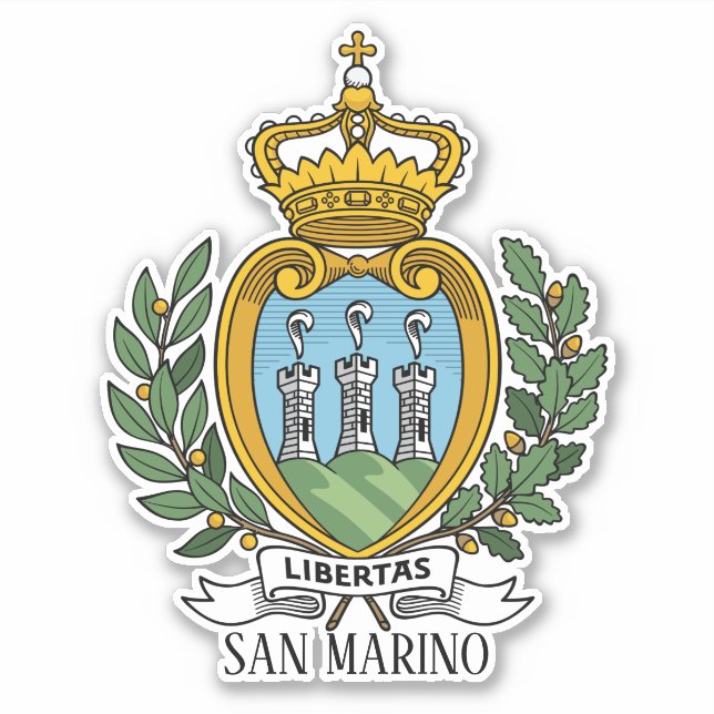 San Marino National Coat Of Arms Patriotic  Sticker (Front)