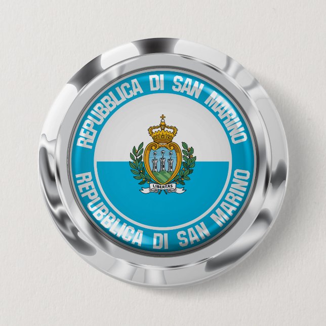 San Marino Round Emblem Button (Front)