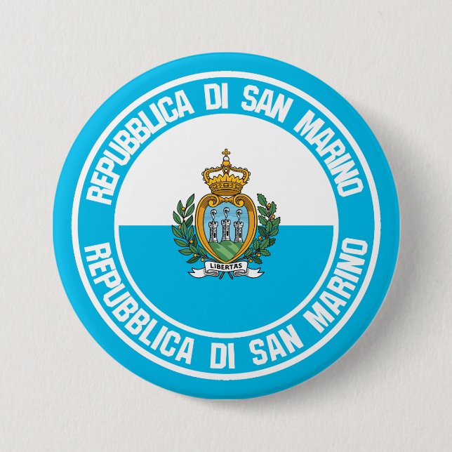 San Marino Round Emblem Button (Front)