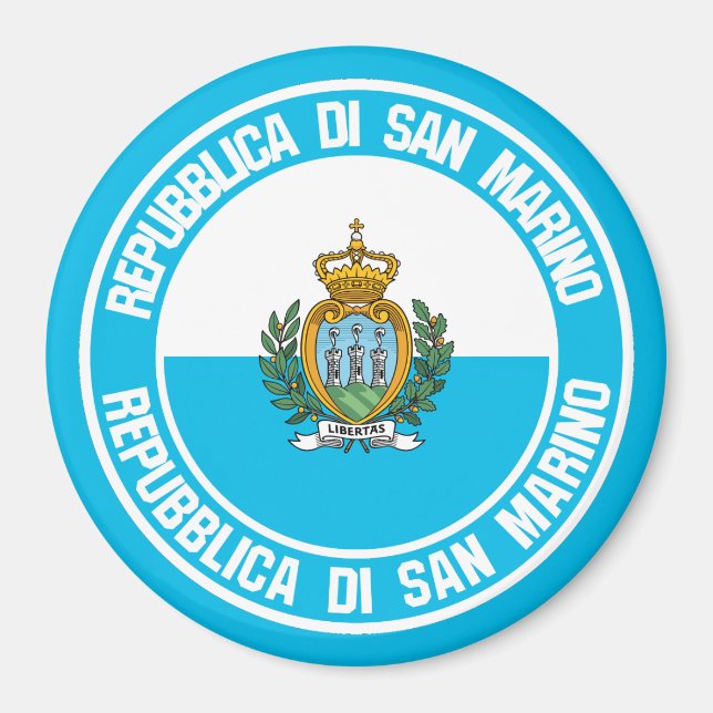 San Marino Round Emblem Magnet (Front)