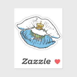 San Marino San Marinese Lipstick Love Flag Sticker