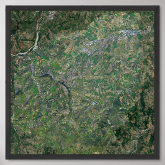 San Marino Satellite Terrain Map Framed Art