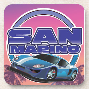 San Marino Sports travel poster Beverage Coaster