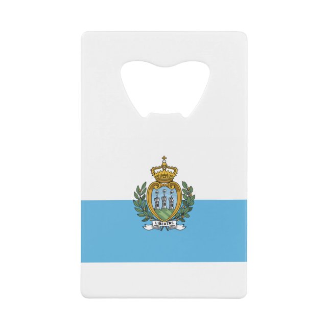 San Mario Flag Credit Card Bottle Opener (Front)
