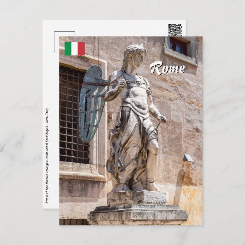 San Michele statue in Castle SantAngelo _ Rome Postcard