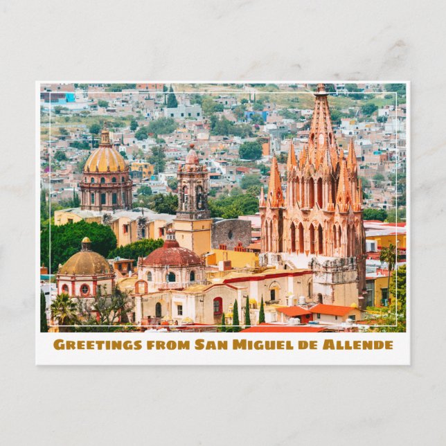 San Miguel de Allende Colorful Skyline Postcard (Front)