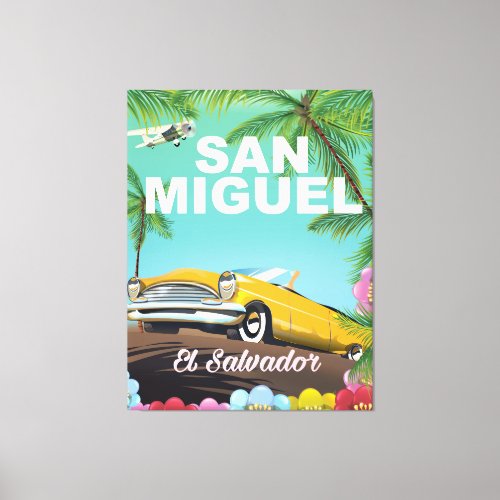 San Miguel El Salvador vintage travel poster Canvas Print