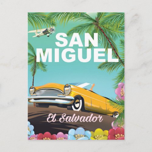 San Miguel El Salvador vintage travel poster Postcard