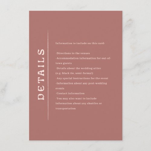 San Miguel Wedding Enclosure Card