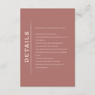 San Miguel Wedding Enclosure Card