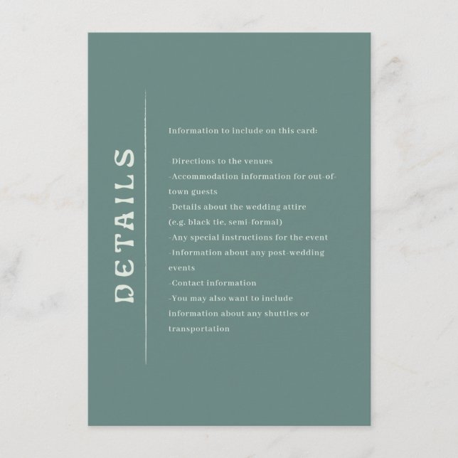 San Miguel Wedding Enclosure Card (Front)