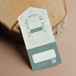 San Miguel Wedding Invitation with RSVP Card