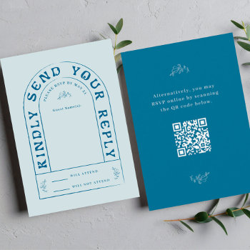 San Miguel Wedding Rsvp Card With Qr Code by origamiprints at Zazzle