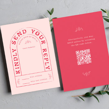 San Miguel Wedding Rsvp Card With Qr Code by origamiprints at Zazzle