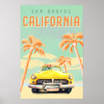 San Onofre, California Cool Retro Surf Travel Poster<br><div class="desc">Design by The Whiskey Ginger - Bozeman,  Montana.</div>