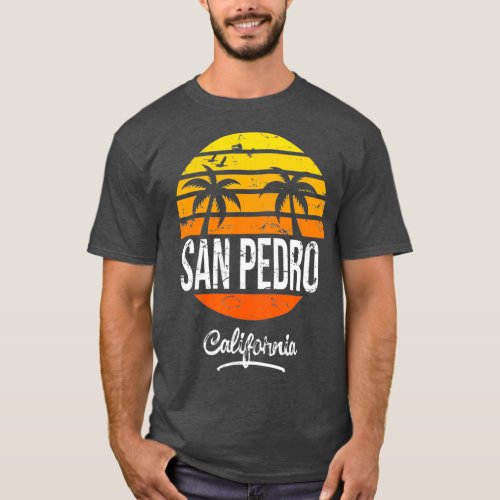 San Pedro California Vintage  Retro Beach Style T_Shirt