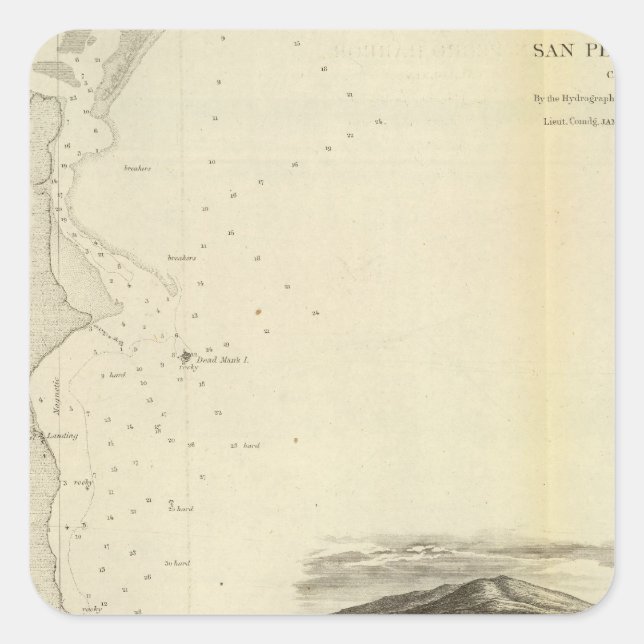 San Pedro Harbor, Calif Square Sticker (Front)