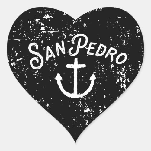 San Pedro Heart Anchor Heart Sticker