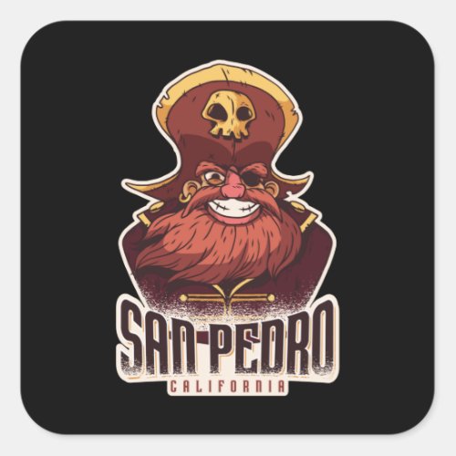 San Pedro Pirate Square Sticker