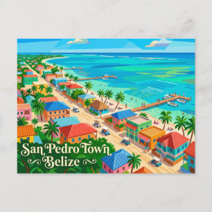 San Pedro Town Belize Postcard