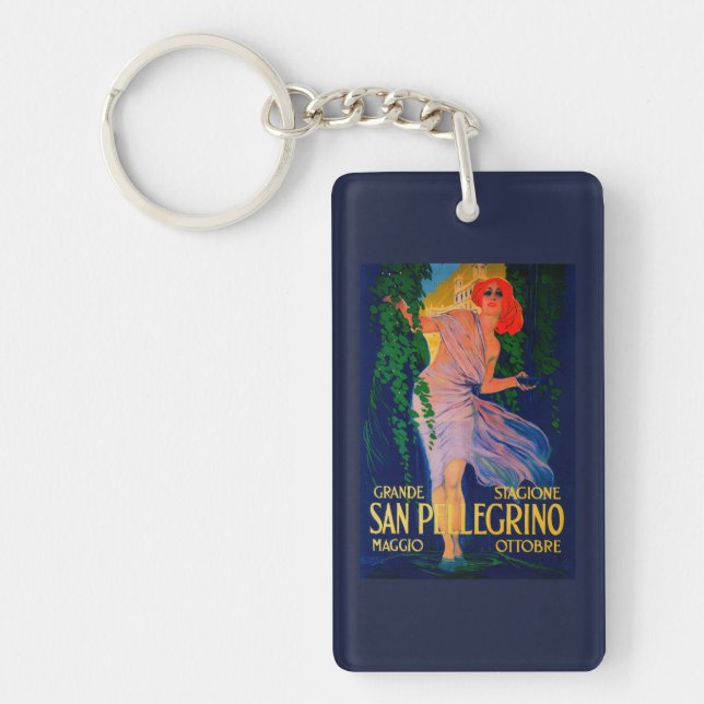 San Pellegrino Vintage PosterEurope Keychain (Front)
