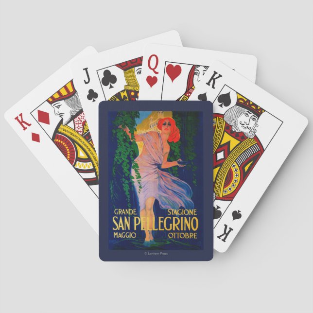 San Pellegrino Vintage PosterEurope Poker Cards (Back)