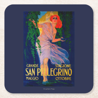 San Pellegrino Vintage PosterEurope Square Paper Coaster