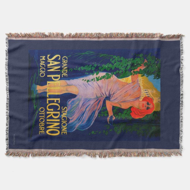 San Pellegrino Vintage PosterEurope Throw Blanket (Front)
