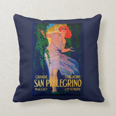 San Pellegrino Vintage Postereurope Throw Pillow