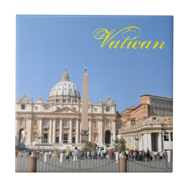 San Pietro square in Vatican, Rome, Italy Ceramic Tile (Front)