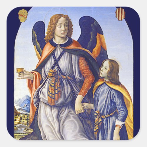 San Rafael Archangel Square Sticker