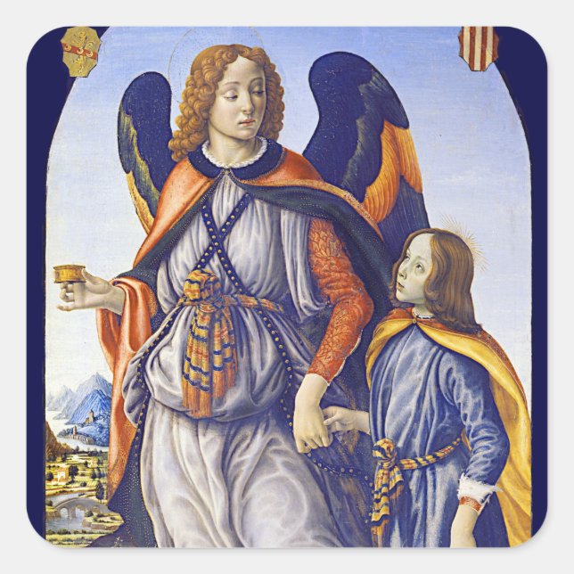 San Rafael Archangel Square Sticker (Front)
