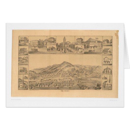San Rafael, CA. Panoramic Map (1576A) Cards (Front Horizontal)