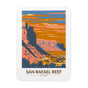 San Rafael Reef Utah Travel Art Vintage Magnet