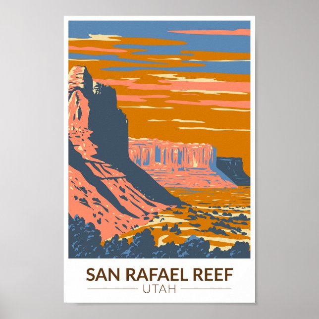 San Rafael Reef Utah Travel Art Vintage Poster (Front)