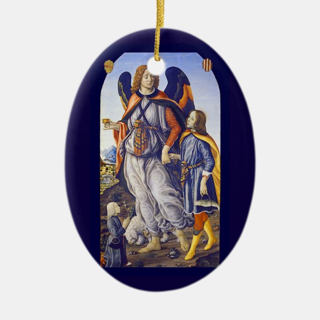 San Rafael Saint Raphael Ceramic Ornament (Front)