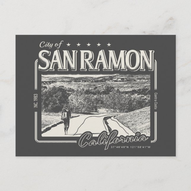 SAN RAMON CALIFORNIA POSTCARD (Front)