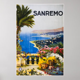 San Remo Italy Vintage Travel Poster