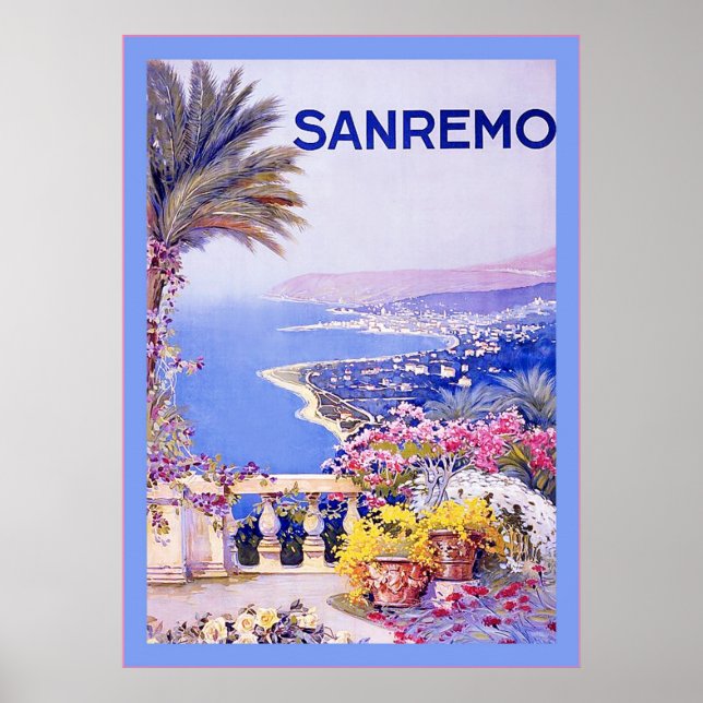 San Remo ~ Vintage Italian Travel Poster (Front)